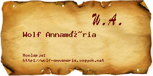 Wolf Annamária névjegykártya