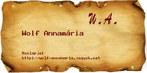 Wolf Annamária névjegykártya